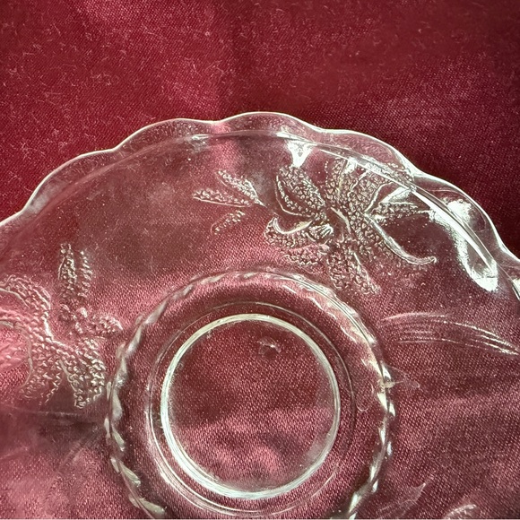 Set Of 3 Vintage Etched Floral Embroidered Under Plate...